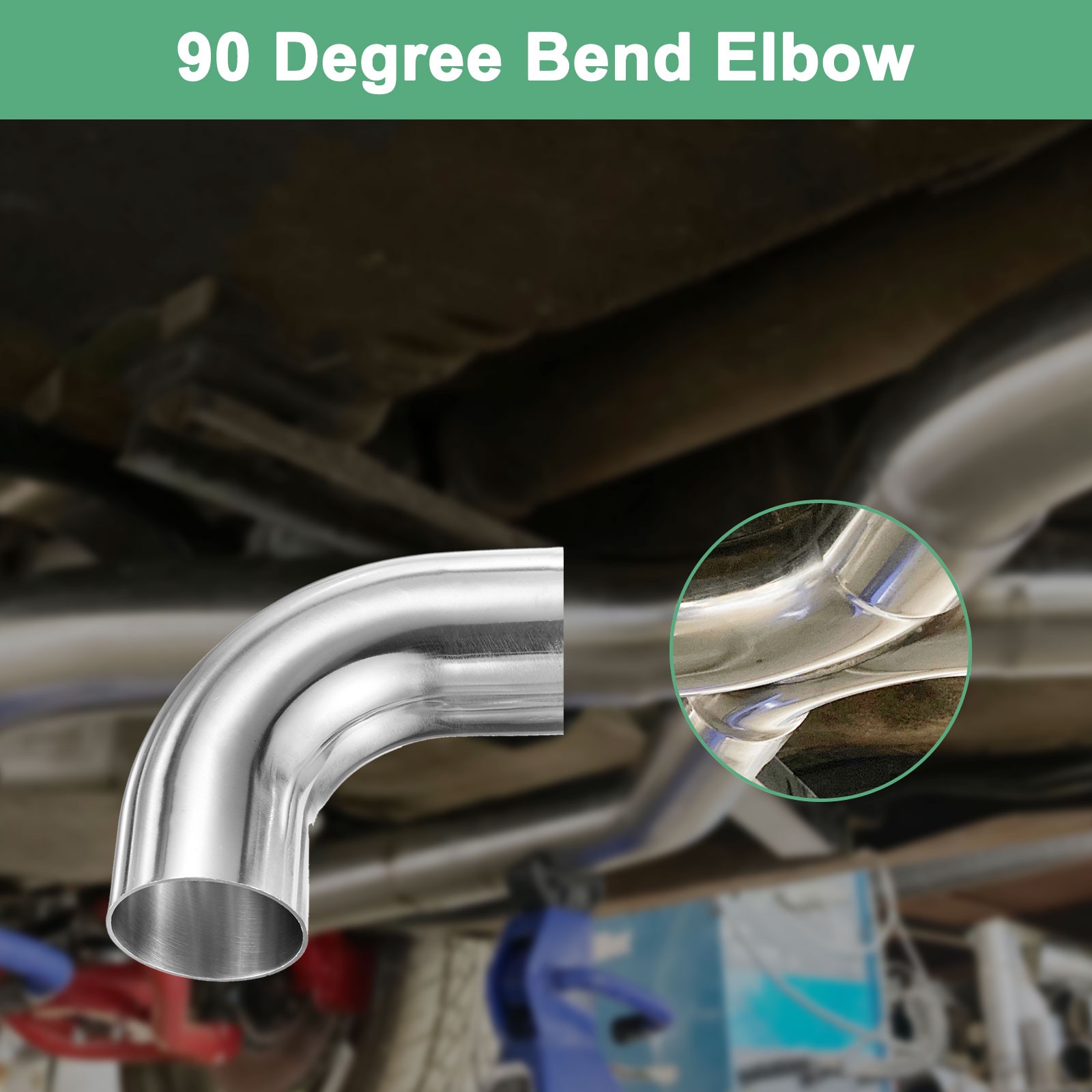 2-Pack OD 2 Inch 90 Degree Mandrel Bend Elbow, Thicken 1.5 mm Height 115 mm