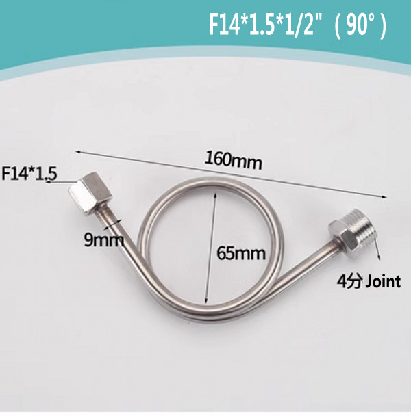 F14/20 Stainless Steel /Iron Pressure Gauge Buffer Pipe Elbow Joint Accessories