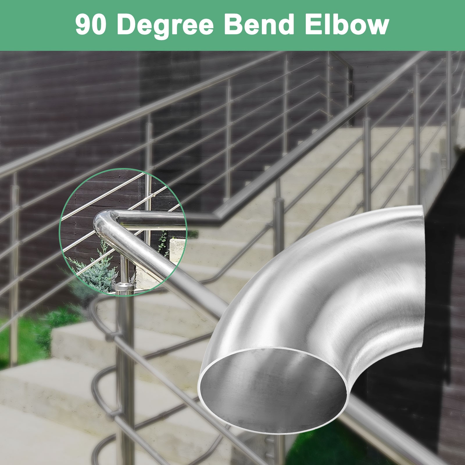 2-Pack OD 2.8 Inch 90 Degree Mandrel Bend Elbow, Thicken 1.5 mm Height 100 mm