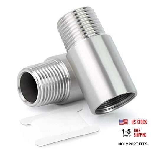 2PCS Stainless Steel Pipe Fittings, 1/4″ 1/4″ (M x F)NPT 2Pcs 2″ (50mm) Length