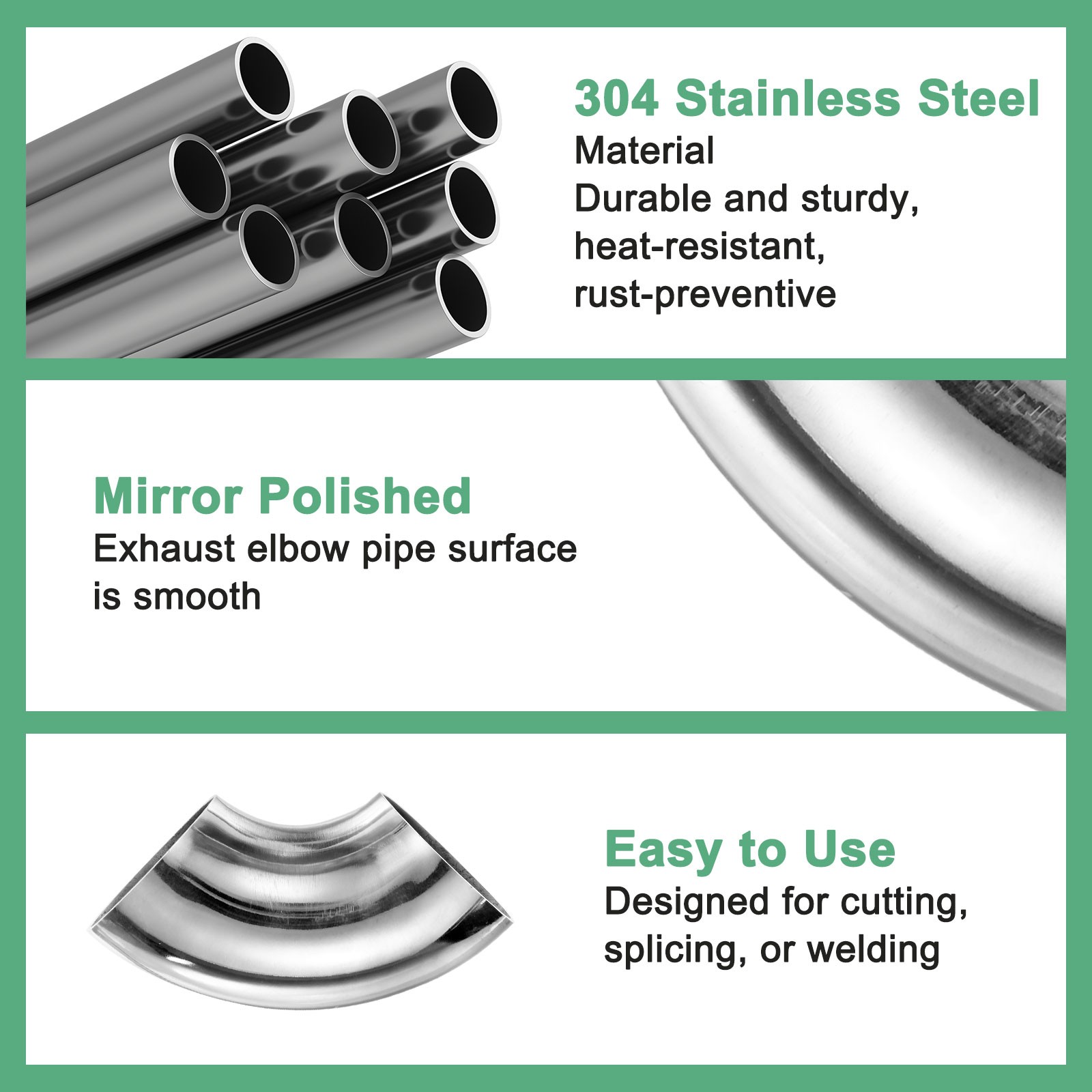 OD 1.7 Inch 90 Degree Mandrel Bend Elbow, Thicken 1.5 mm Height 69 mm