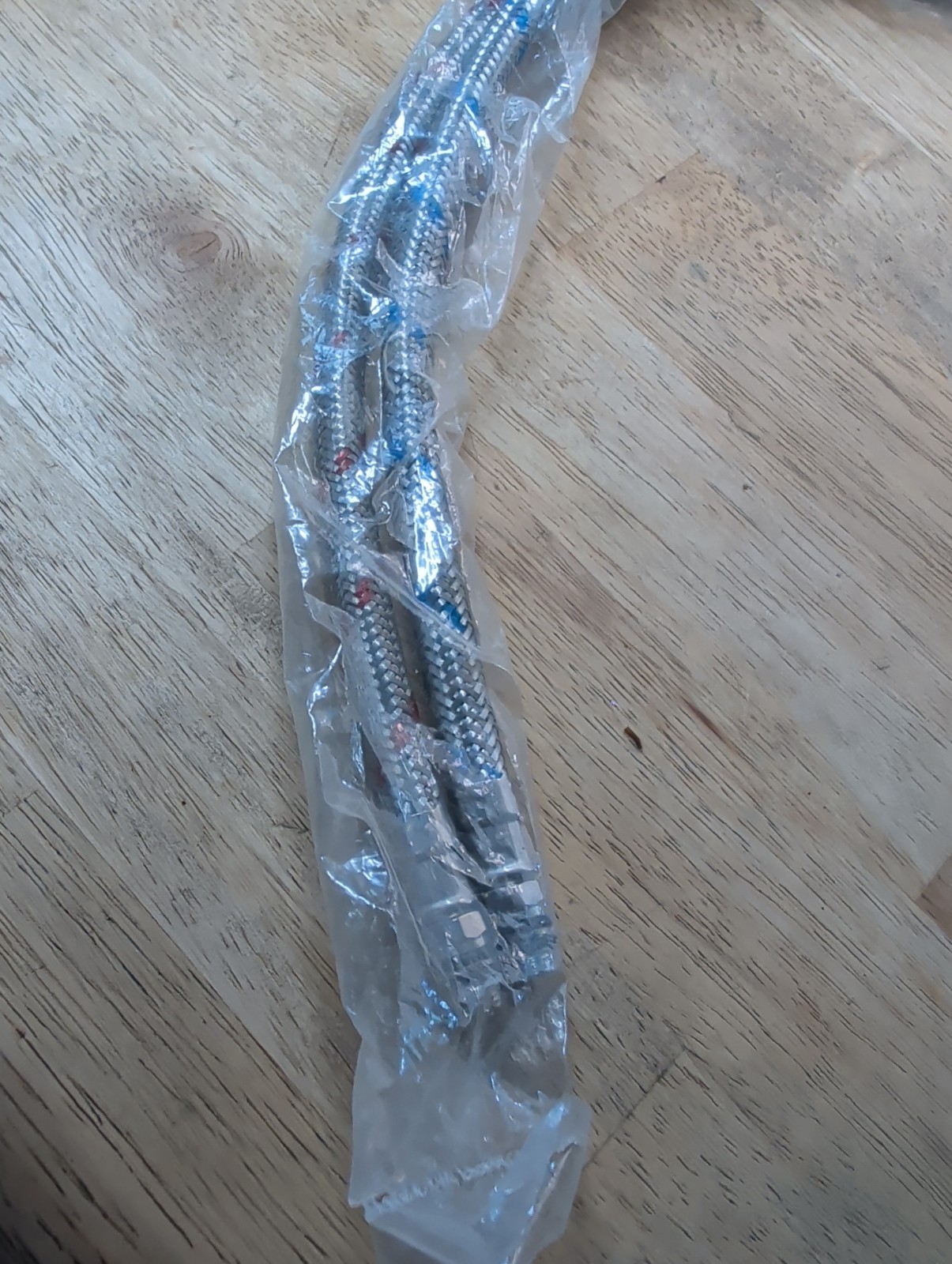 3/8″ Connection Faucet Inlet Cold&Hot Water Supply 23″ Length Hose Chrome Pipes