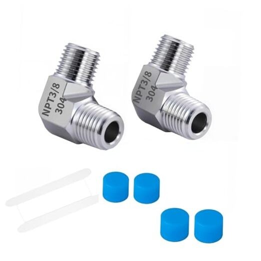 2 Pack NPT3/8 90 Degree Elbow, NPT3/8 Male – NPT3/8 Male, For NPT3/8(M)