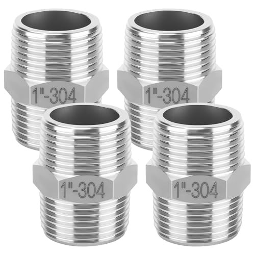 Pcs 30Stainless Steel Hex Nipple Pipe Fittings, 1″ Male to 1″ Male NPT 1 Inch 4