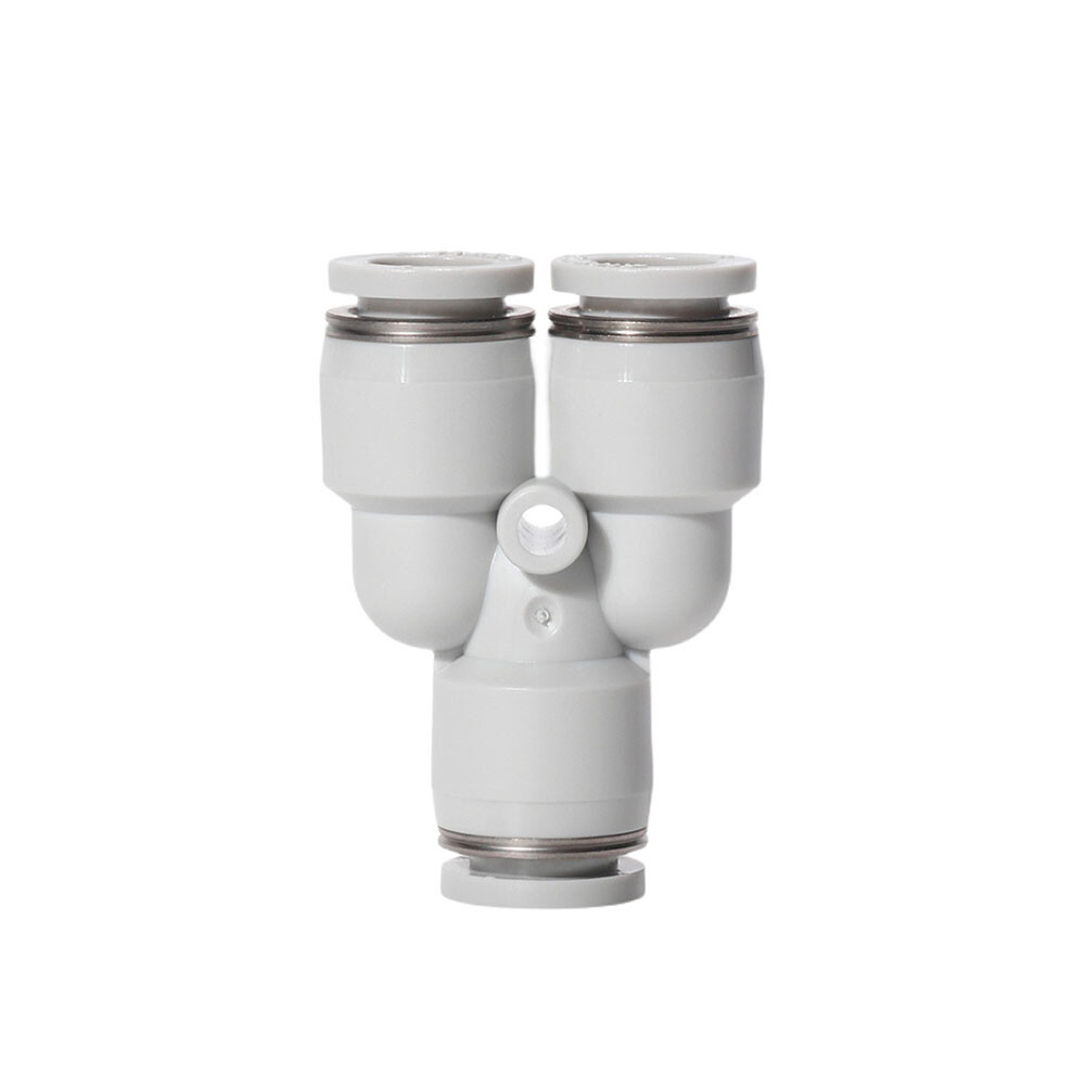 Pneumatic Push In Fittings Hose Tube Stem Join Adapter Tee Quick Connector White