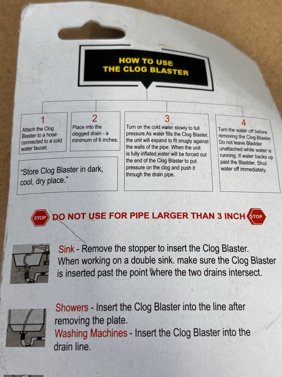 Dr Rooter Clog Blaster Drain Blaster Pump Sink Pipe Home Remover Water Pressure
