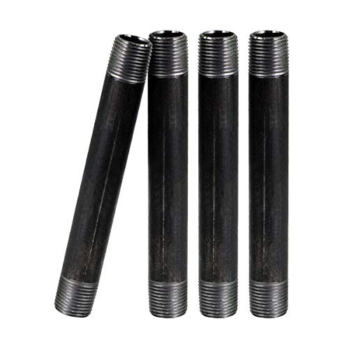 3/x 12 Inch Black Steel Pipe (-Pack), Heavy Duty Industrial 3/4″ x 12″ 4