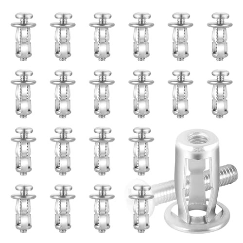 20Pcs M4 x 20 Hollow Door Anchor Set, Metal Cavity Fixing M4 x 20(8*16MM)