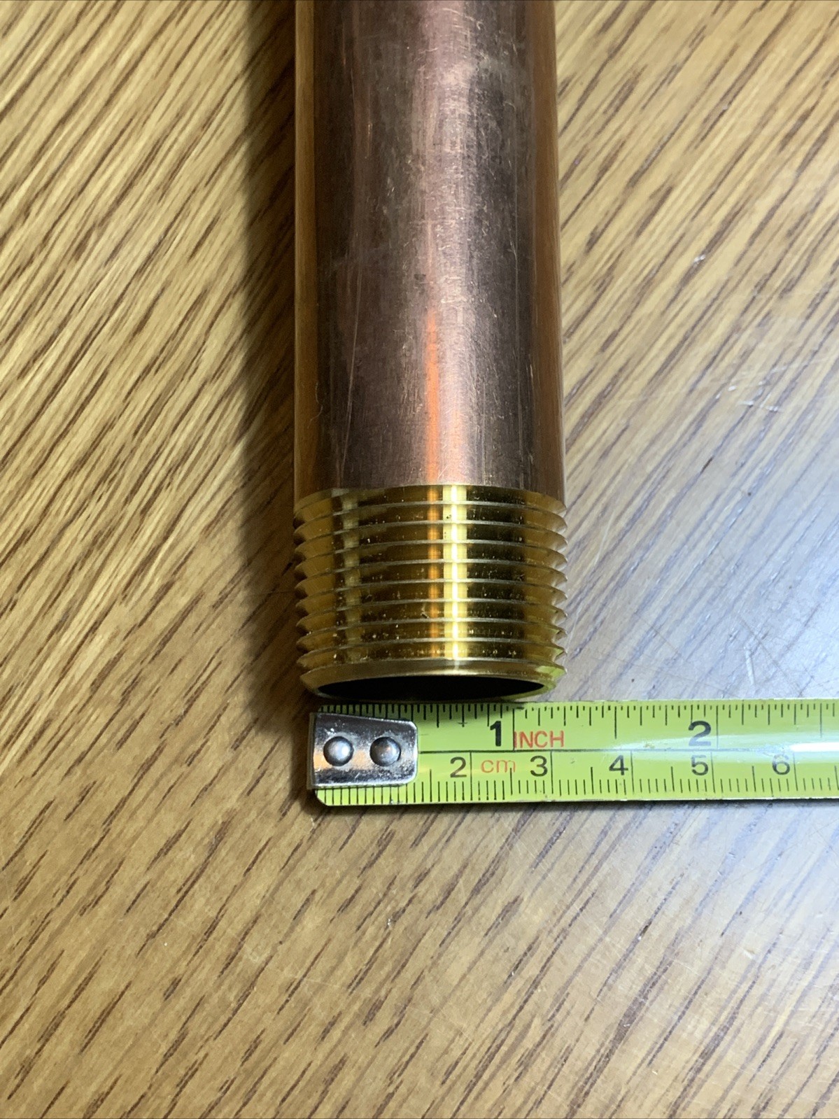 1” X 5” Long Red Brass Pipe Nipple