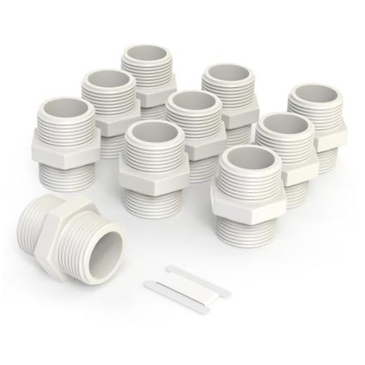 10Pcs 1″ PVC Pipe Fittings Nipple, G 1 Male X G 1 Male PVC Coupling 1″,10Pcs