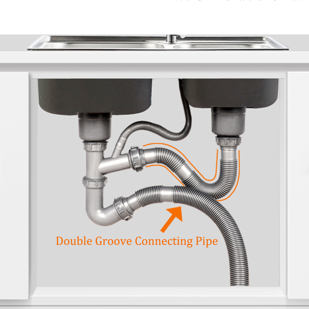 Flexible Waste Trap Plastic Pipe Connector For Basin Bath Or Kitchen Sink Waste