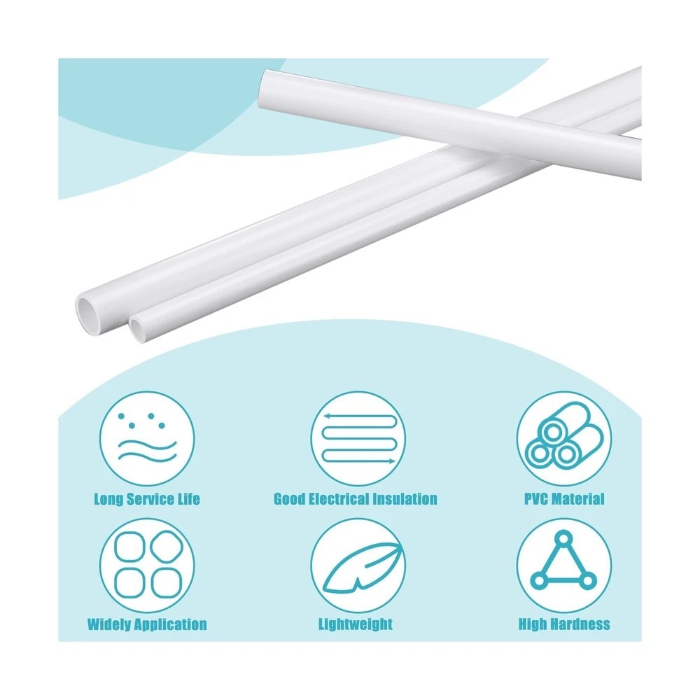 Sasylvia 10 Pcs Length PVC Pipe White DIY PVC Projects Sch40 Furniture Grade