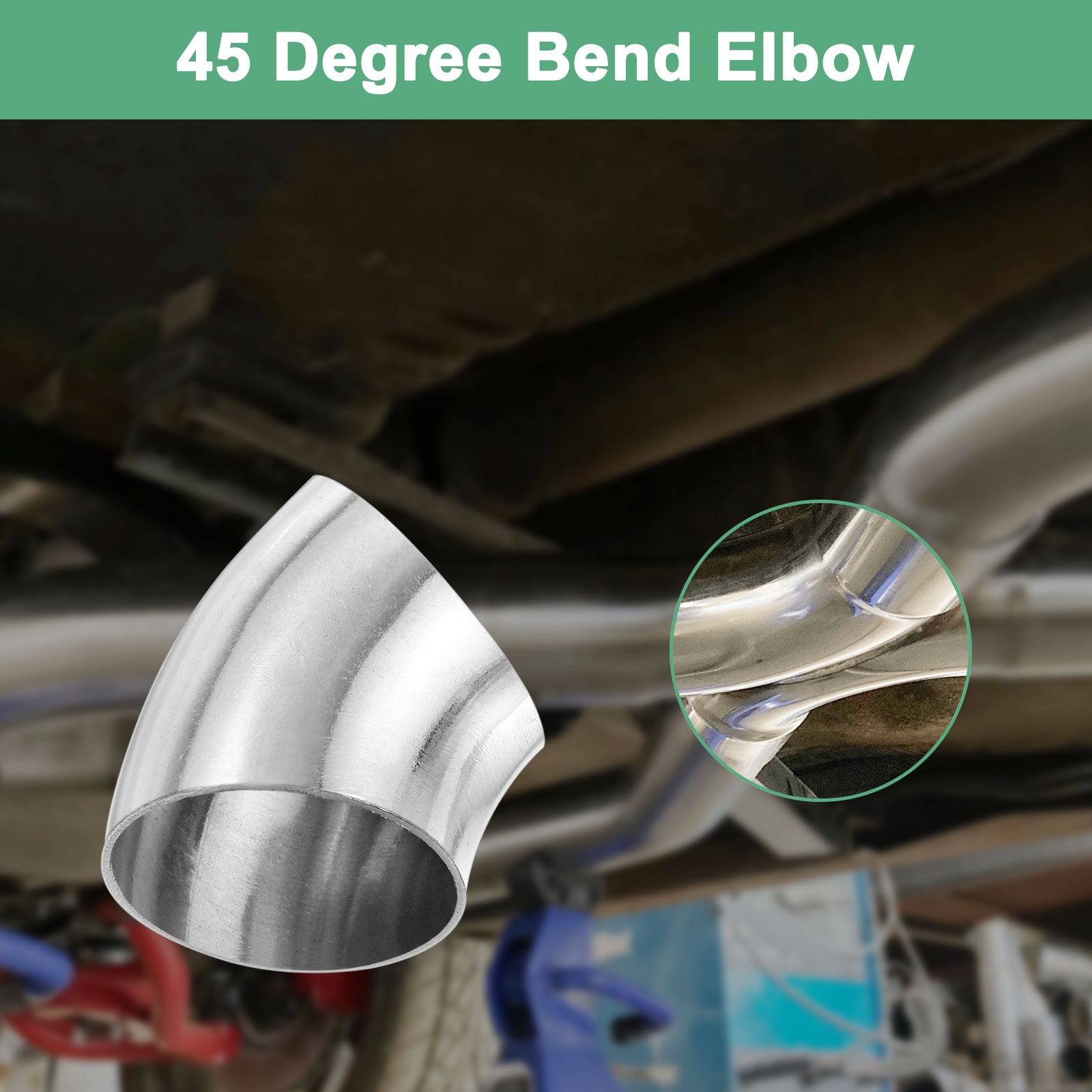 4-Pack OD 1.5 Inch 45 Degree Mandrel Bend Elbow, Thicken 1.5 mm Height 48 mm