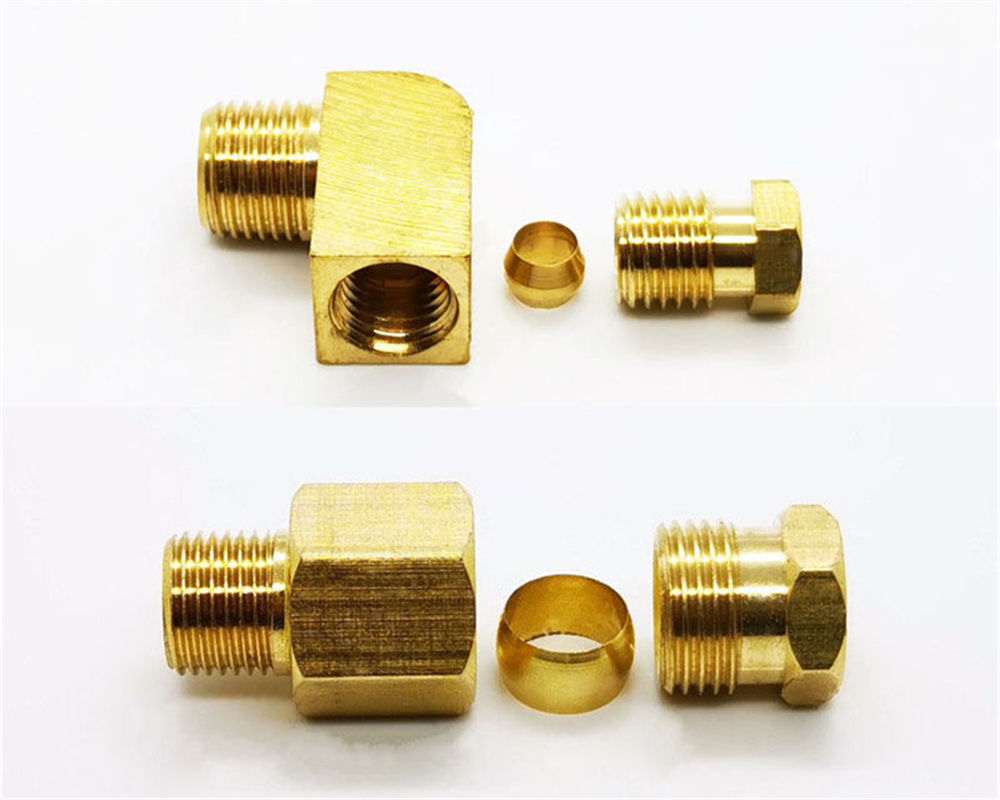 BSP Metric Brass Compression Ferrule Pipe Tube Fitting Connectors Straight/Elbow