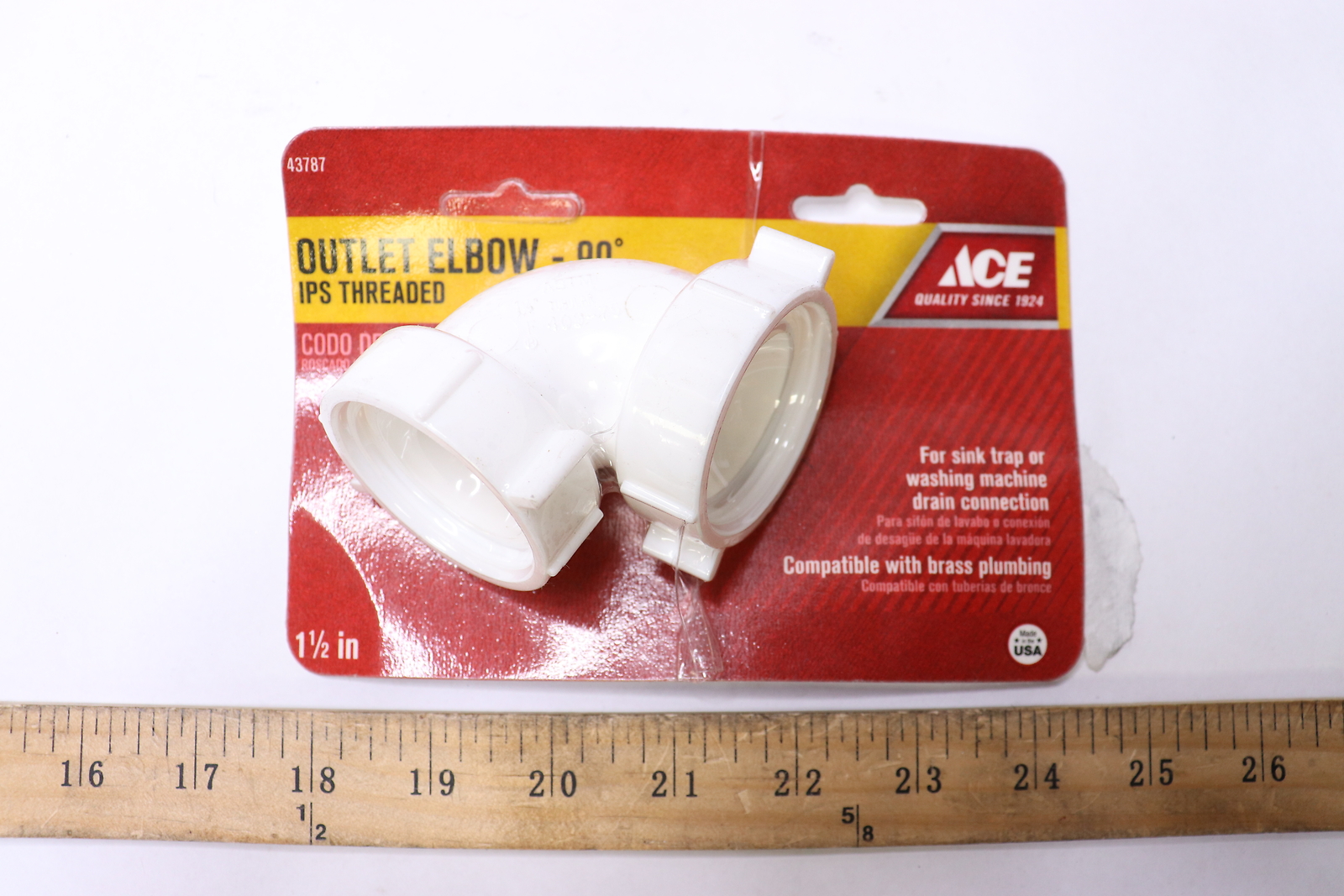 Ace Outlet Elbow or Washing Machine Drain 90 Degrees IPS Threaded PVC 1-1/2″