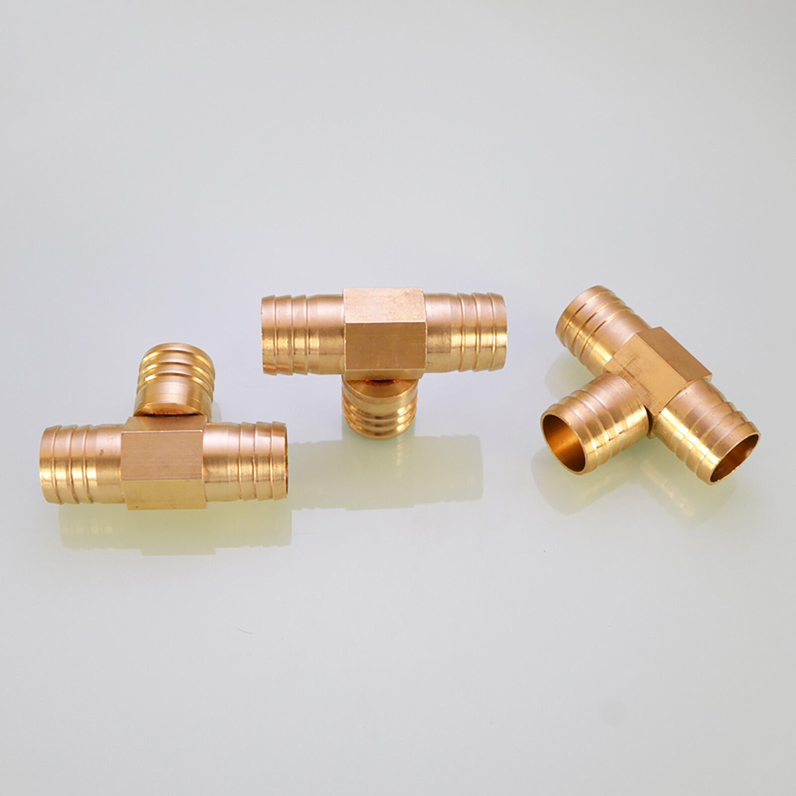 4~25mm Brass Tee Barbed T Piece Hose Joiner 3 Way Connector Air Fuel Water Pipe