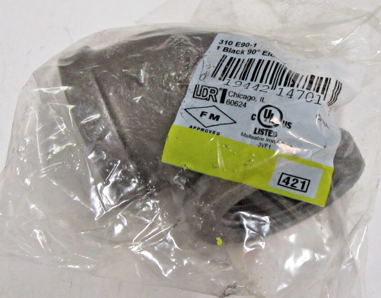 (Box of 10) LDR 310 E90-1 1″ Black Iron 90 Degree Elbow