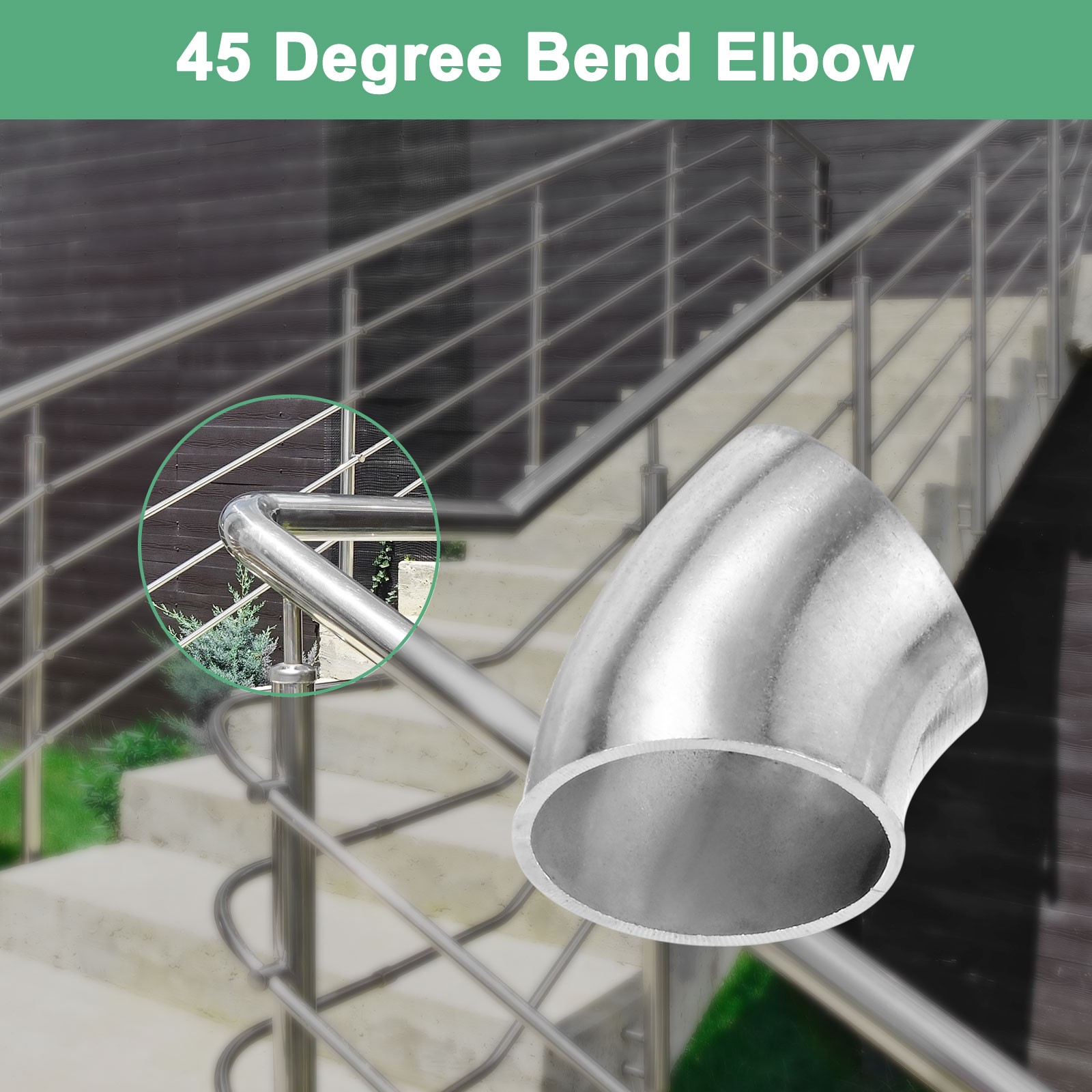 4-Pack OD 1 Inch 45 Degree Mandrel Bend Elbow, Thicken 1.5 mm Height 33 mm
