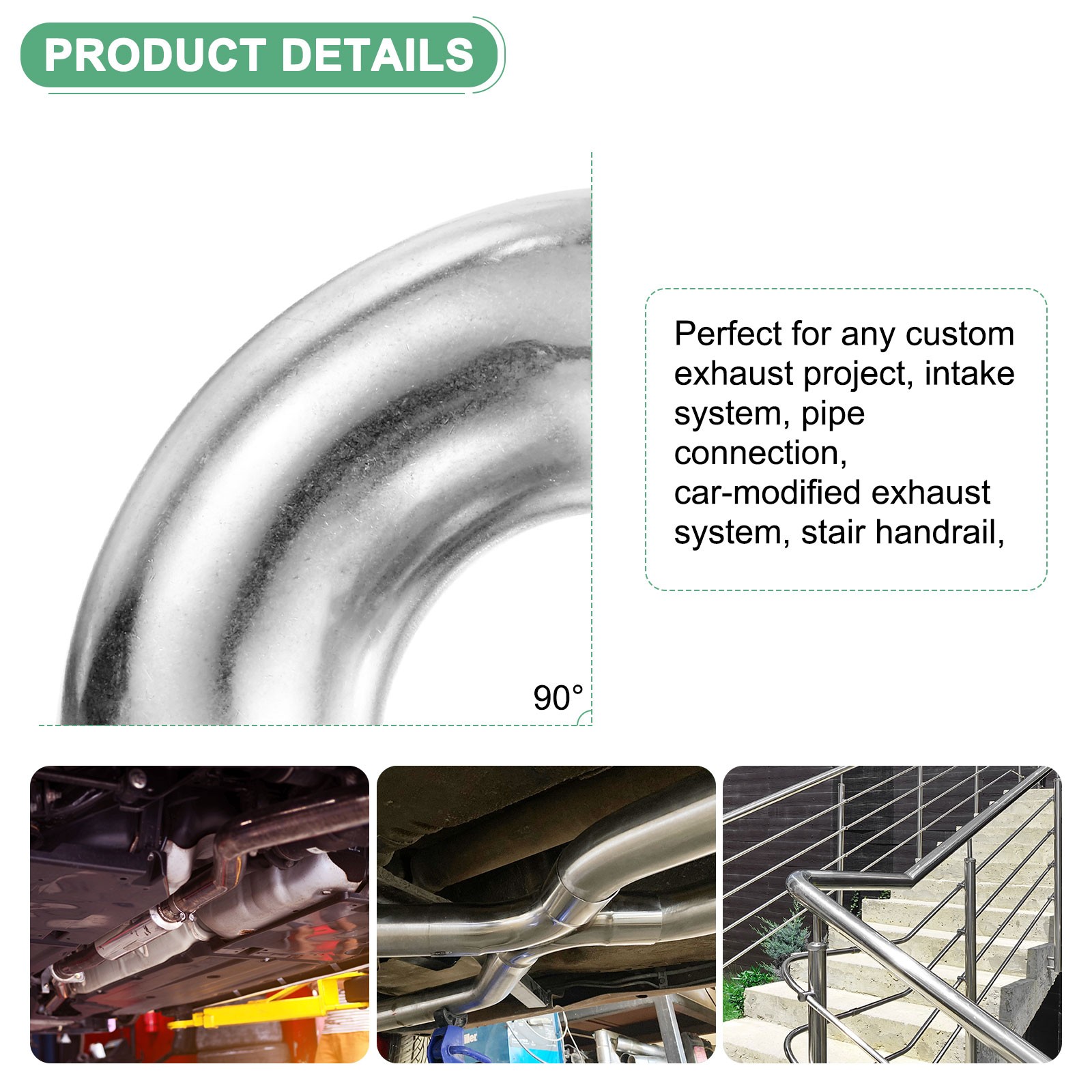 4-Pack OD 1.3 Inch 90 Degree Mandrel Bend Elbow, Thicken 1.5 mm Height 54 mm