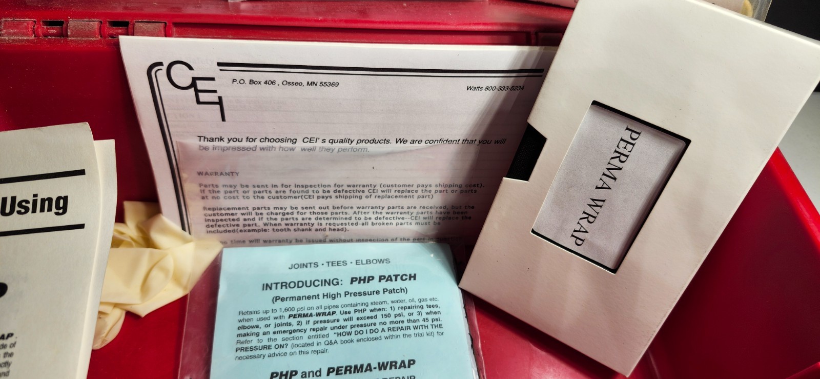 PERMA-WRAP (Vintage) Unused Wrap Emergency Repair Kit w/AKRO-MILS Pro Box & Acc.