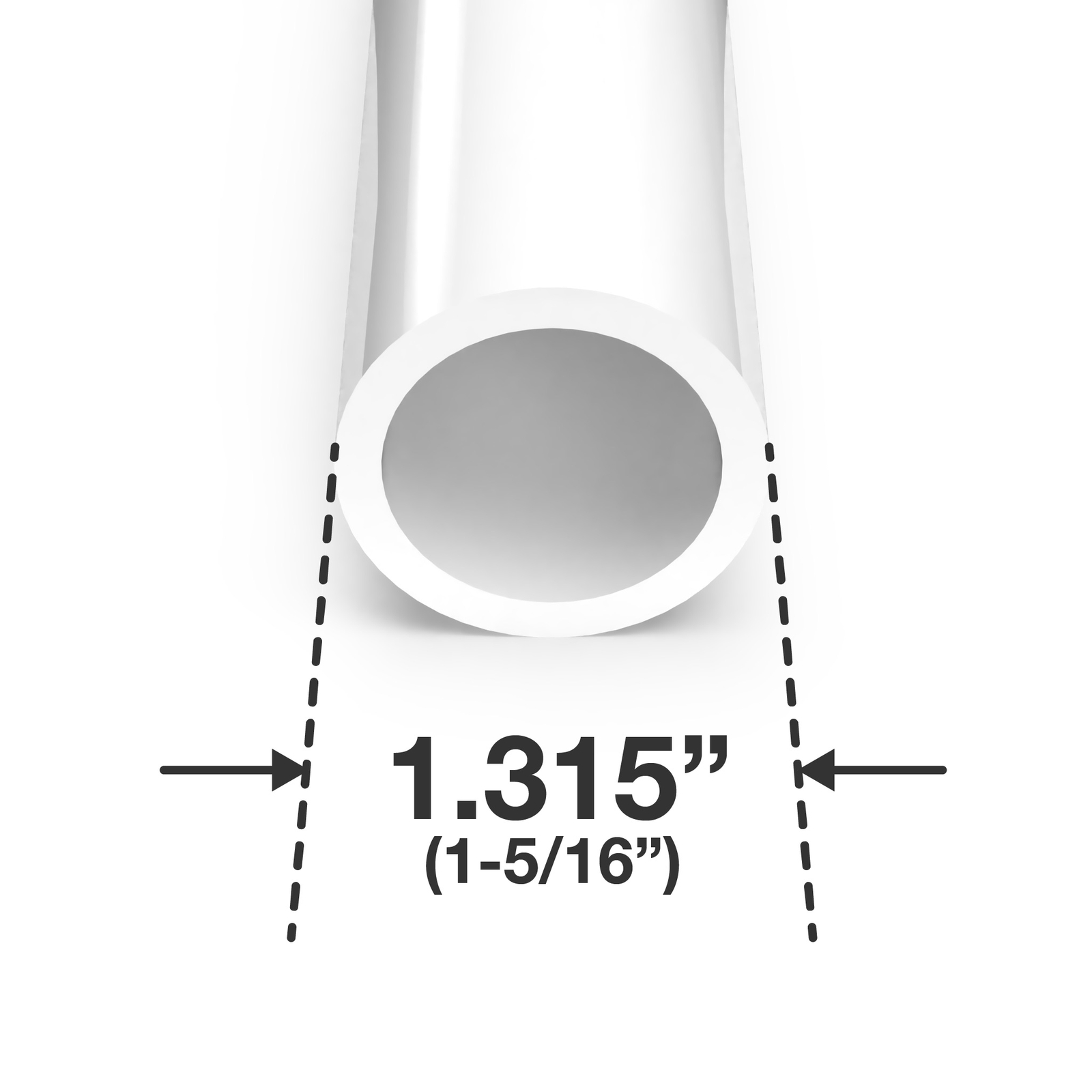 1″ Sch 40 Furniture Grade PVC Pipe, 40″L, White (3-PK), FORMUFIT – Made in USA