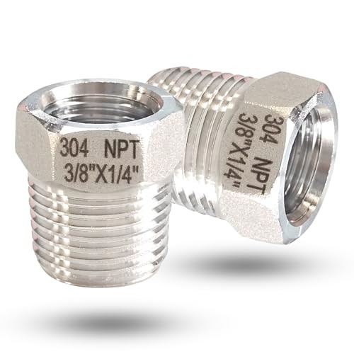 3/8″ NPT Male to 1/4″ NPT Female Reducer Bushing, 304 3/8mnpt x 1/4fnpt