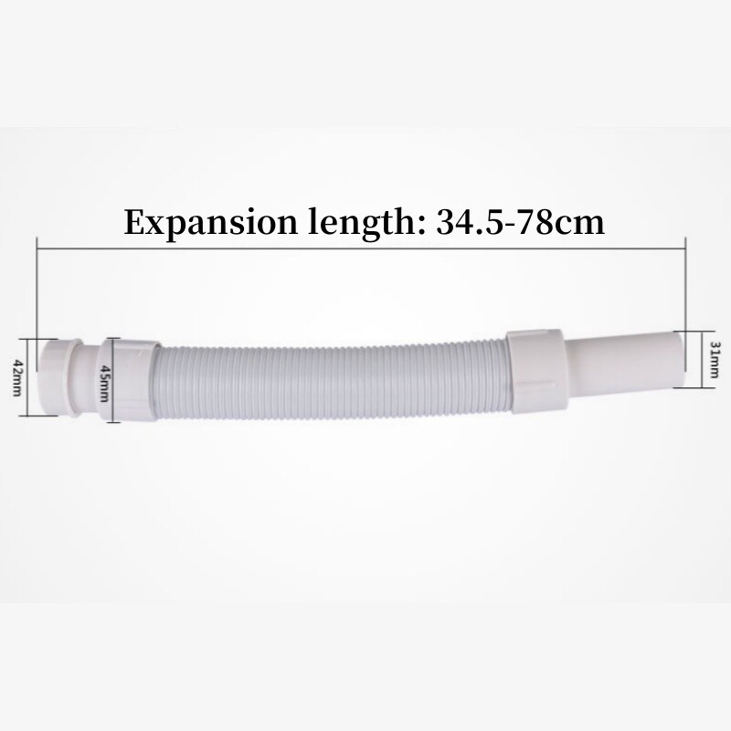 Kitchen Flexible Waste Trap Drainage Pipe Connector Bathroom Basin Shower Pipe