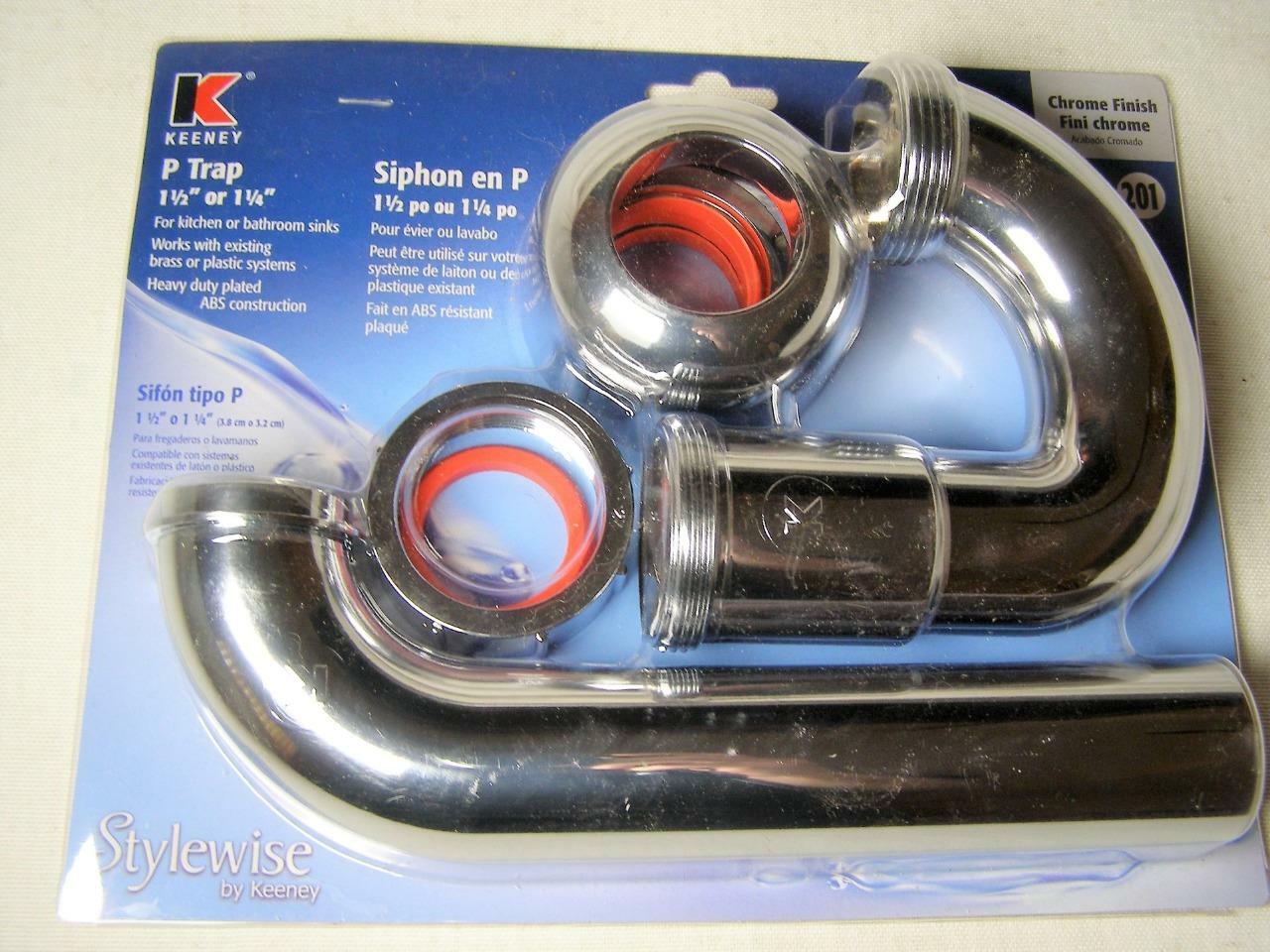 Keeney P Trap – Chrome Finish, K400PC 1-1/2” Or 1-1/4” Heavy Duty ABS NEW Sealed