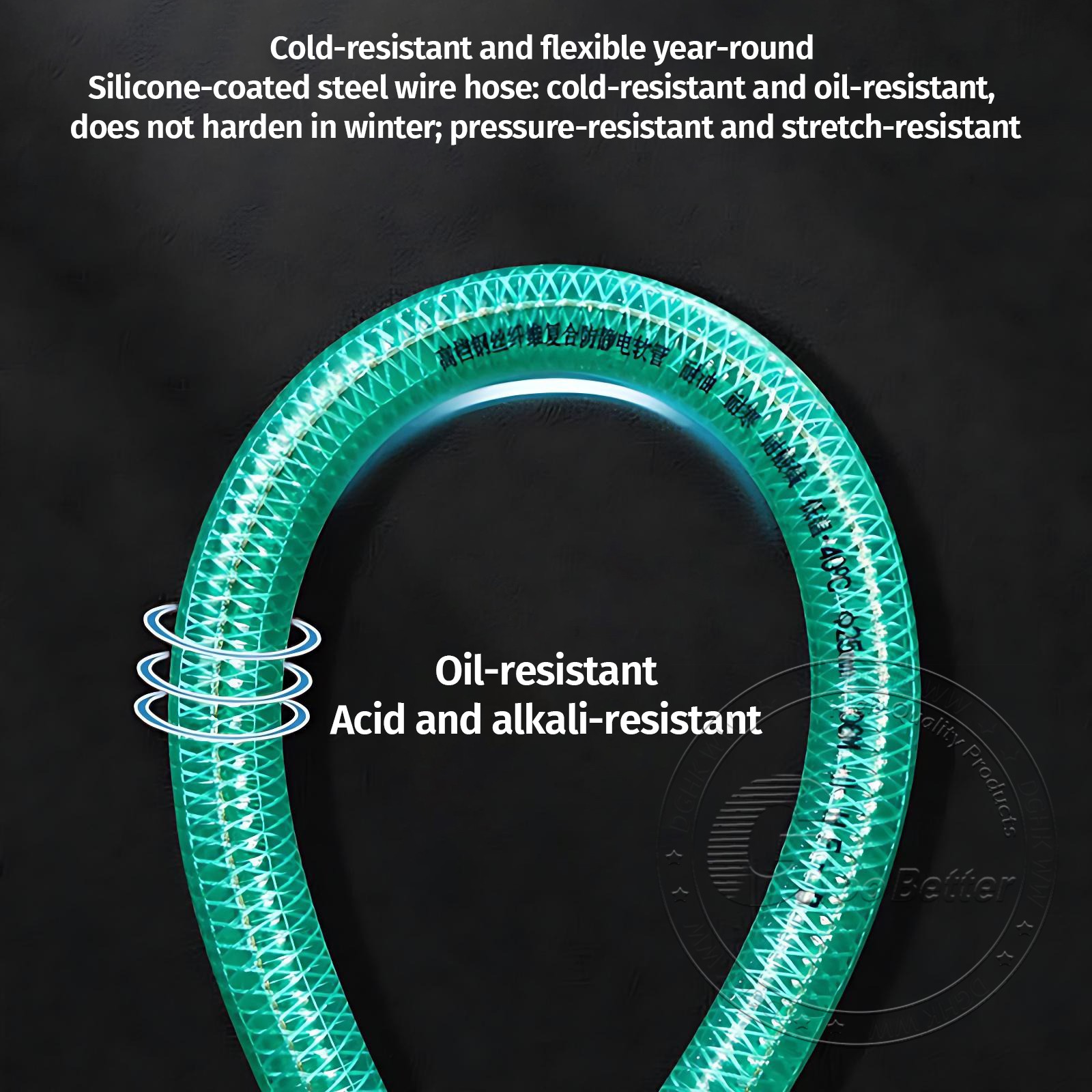 Heavy Duty Braided Wire Reinforced Green Flexible PVC Hose Pipe – Water Fuel