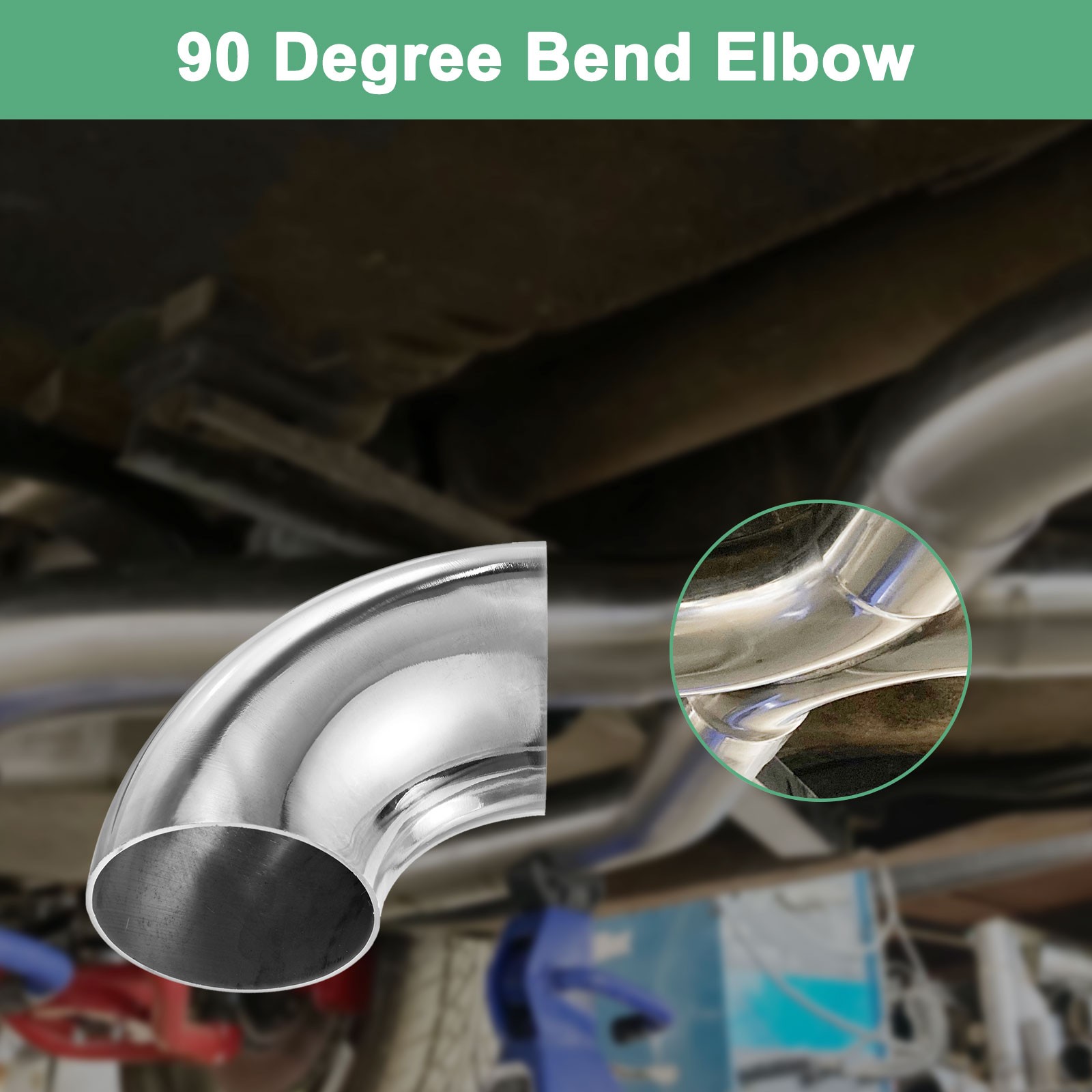 2-Pack OD 3 Inch 90 Degree Mandrel Bend Elbow, Thicken 2 mm Height 120 mm