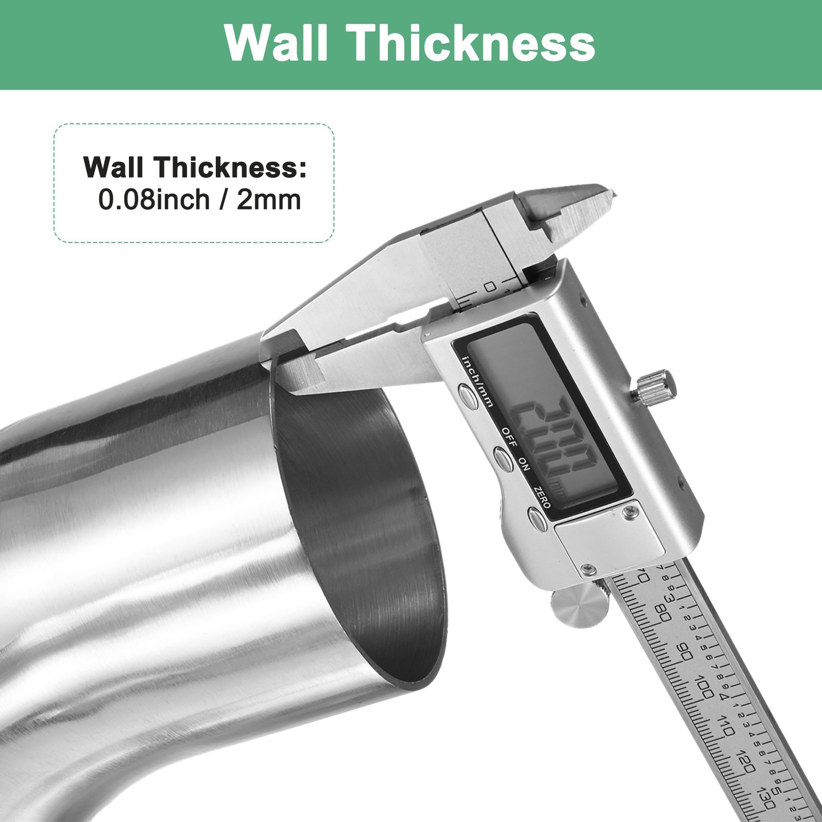 2-Pack OD 3 Inch 90 Degree Mandrel Bend Elbow, Thicken 2 mm Height 120 mm