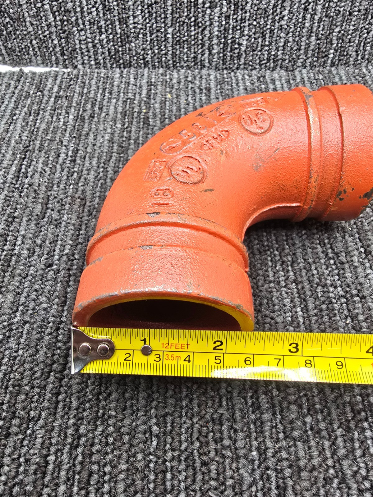 Victaulic 6/168.3 No.10 Style Grooved 90° Elbow Ductile Iron 6.5″ Diameter