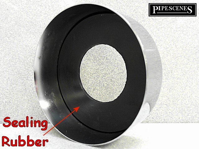 Chrome Waste Pipe 32mm 35mm to Plastic Adaptor Coupling with Chrome Wall Shroud