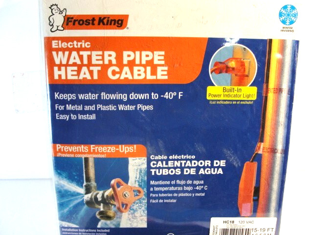 Frost King 18ft Electric Pipe Heat Cable for Plastic & Metal Water Pipes HC18