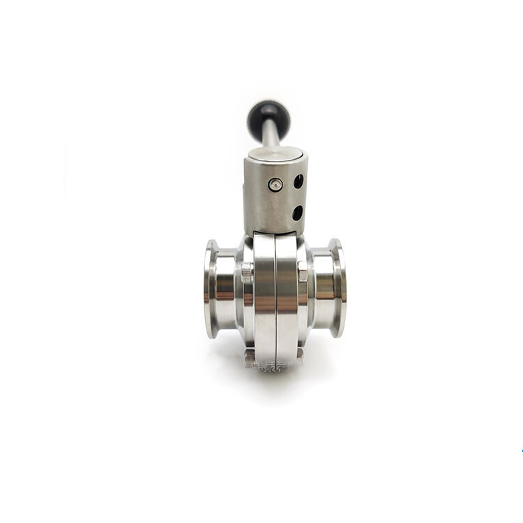 Sanitary Butterfly Valves Tri Clamp End Pull Handle 304SS