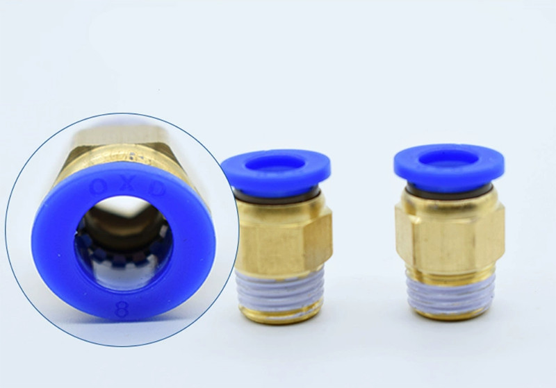 Pneumatic Straight Male Stud Hose Tube Air Line Inline Push Fit Connector M5-M16