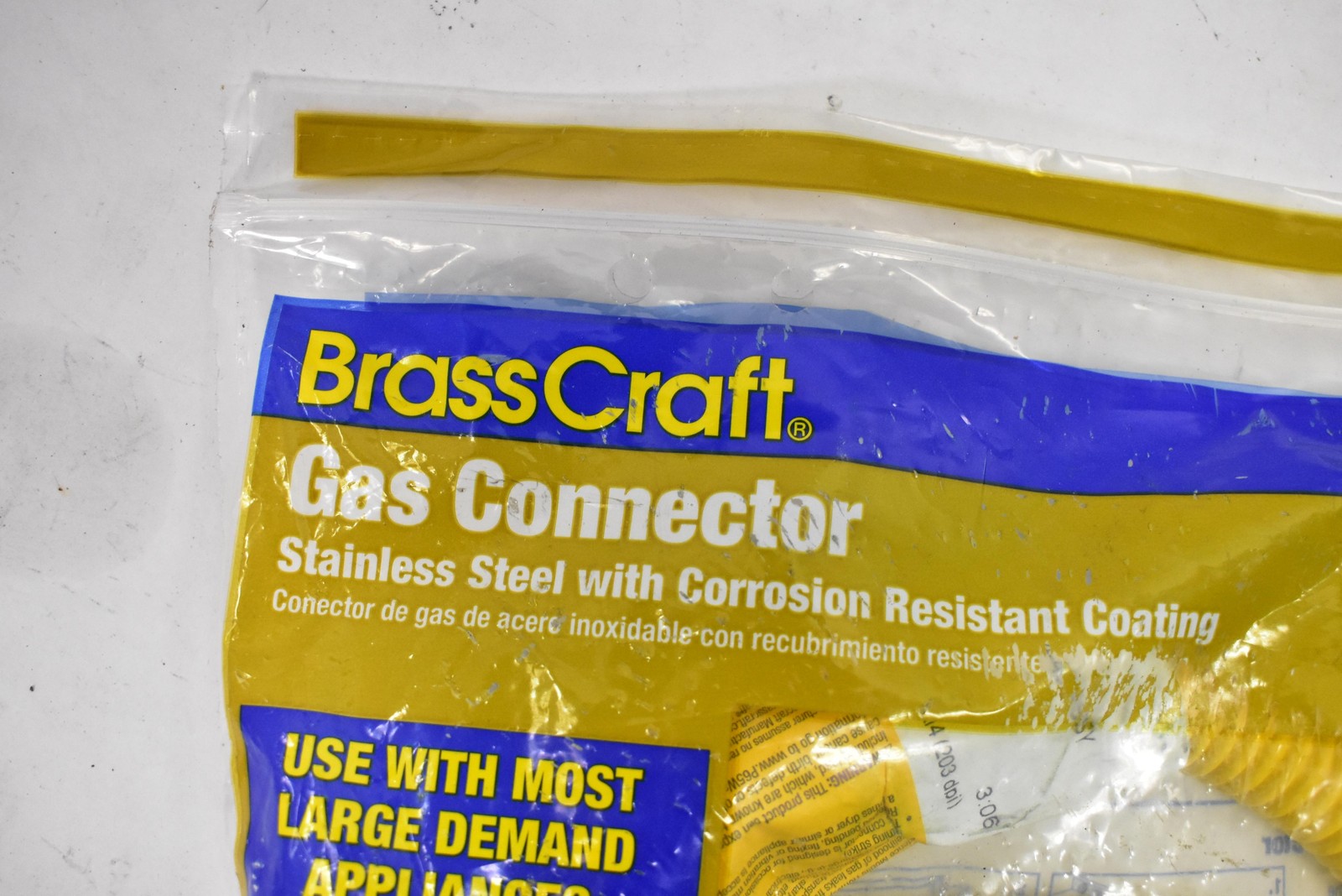 BrassCraft Gas Connector 5/8 OD x 48 in ProCoat Stainless CSSC44-48P USA 1/2 MIP