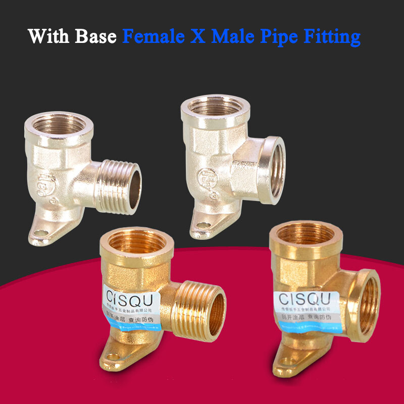 1/2″ BSP Brass Elbow With Base Female X Male Pipe Fitting Water Pipe Connector