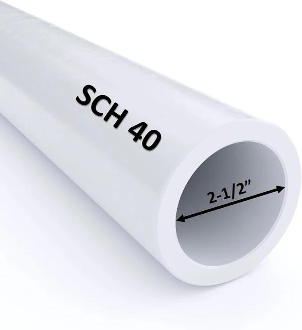 VENTRAL Schedule 40 PVC Pipe 2 1/2 Inch (2.875 OD), White, Cut Lengths for