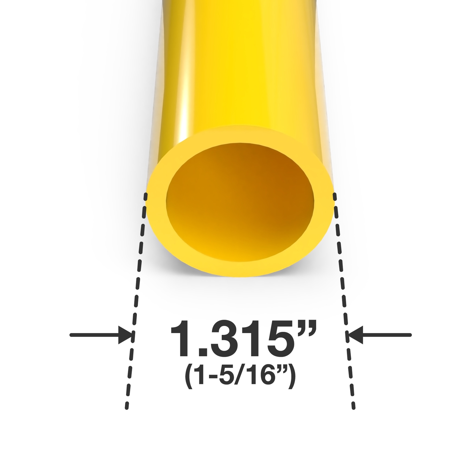 1″ Sch 40 Furniture Grade PVC Pipe, 40″L, Yellow (3-PK), FORMUFIT – Made in USA