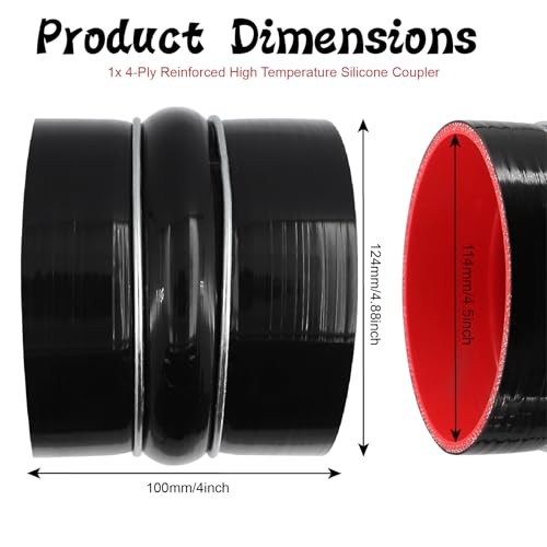 High Performance Straight Silicone Hump Coupler ID 4-1/2 Inch 4-Ply ID4.5″