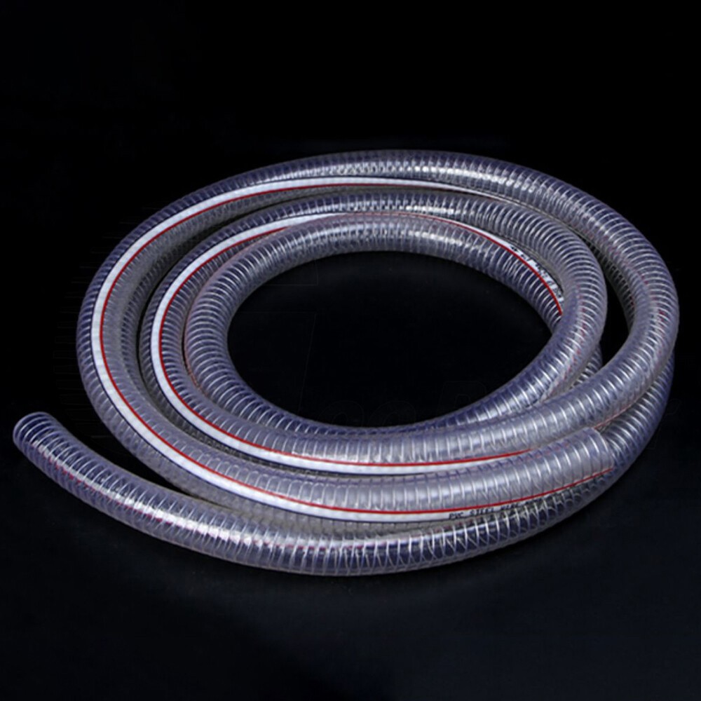 Food Grade Wire Reinforced Clear PVC Braided Hose Pipe Heavy Duty Air Water Fuel