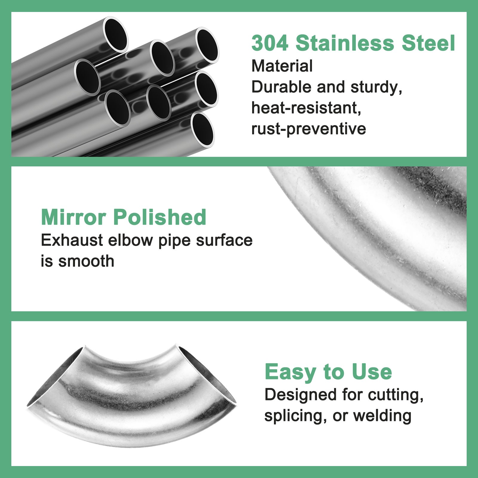 4-Pack OD 1.3 Inch 90 Degree Mandrel Bend Elbow, Thicken 1.5 mm Height 54 mm