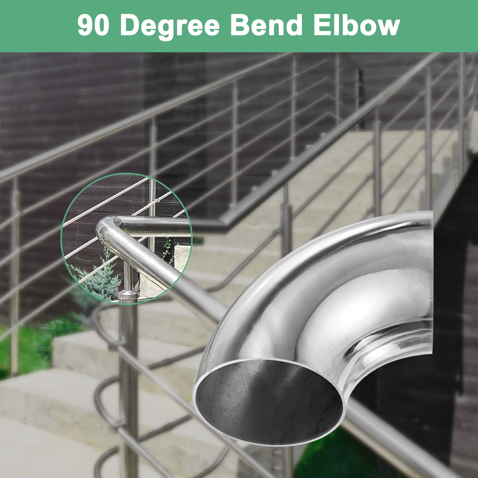 2-Pack OD 3 Inch 90 Degree Mandrel Bend Elbow, Thicken 2 mm Height 120 mm