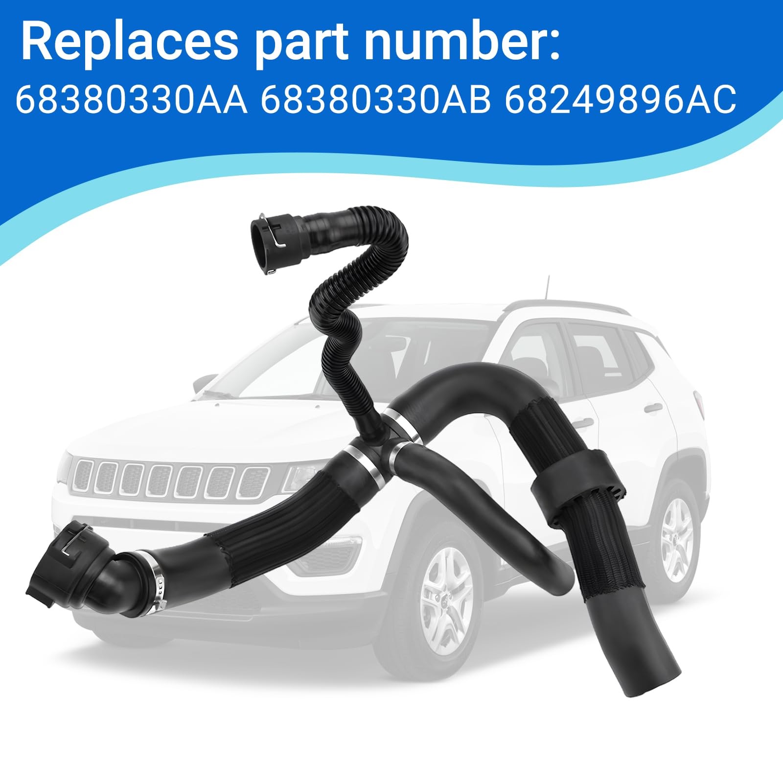 Engine Radiator Outlet Water Distribution Hose for 2017-2022 Jeep Compass 2.4L