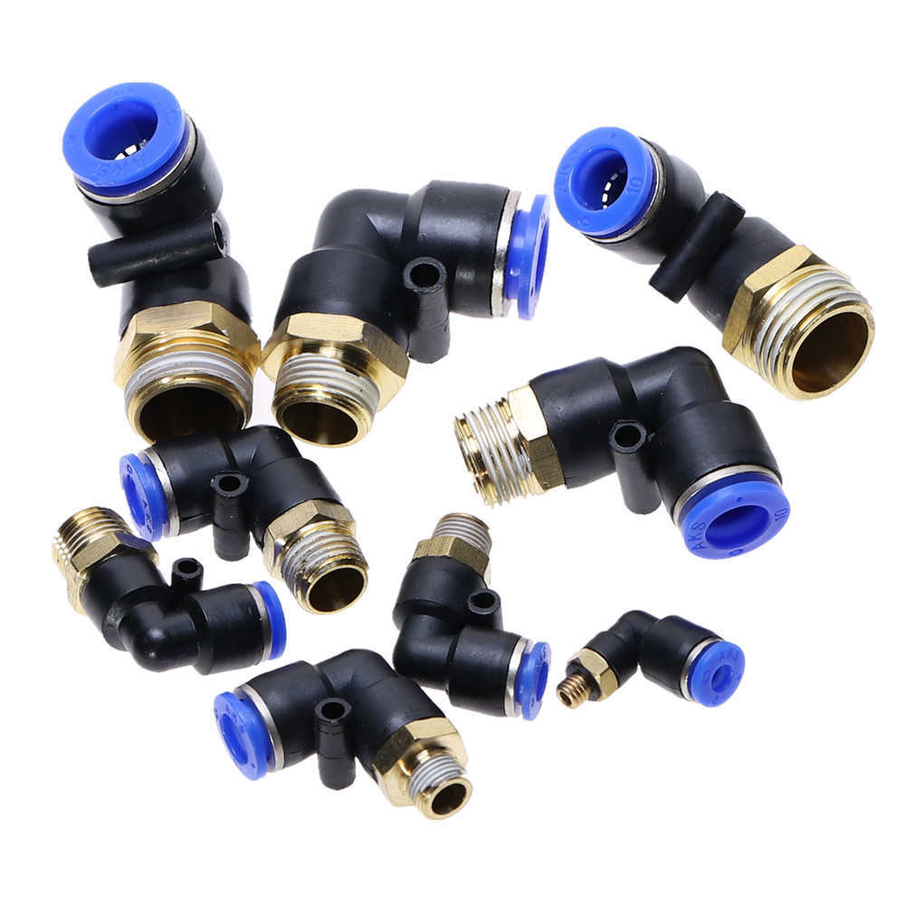 Pneumatic Right Angle 90° MALE BSP push-fit hose inline airline connectors