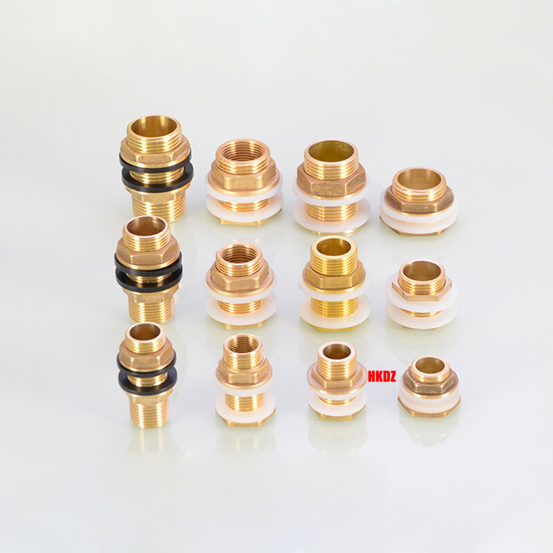 Brass Water Tank Connector Bulkhead Fittings Male/Female Thread Adapter 1/2″~2″