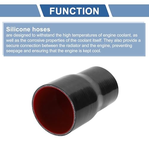 ID 3 to 3.5 Inch Silicone Reducer Straight 3 to 3.5″(76mm to 89mm)ID Black,Red