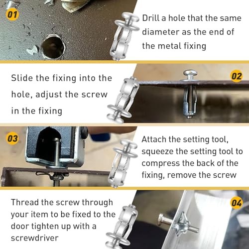 20Pcs M4 x 20 Hollow Door Anchor Set, Metal Cavity Fixing M4 x 20(8*16MM)