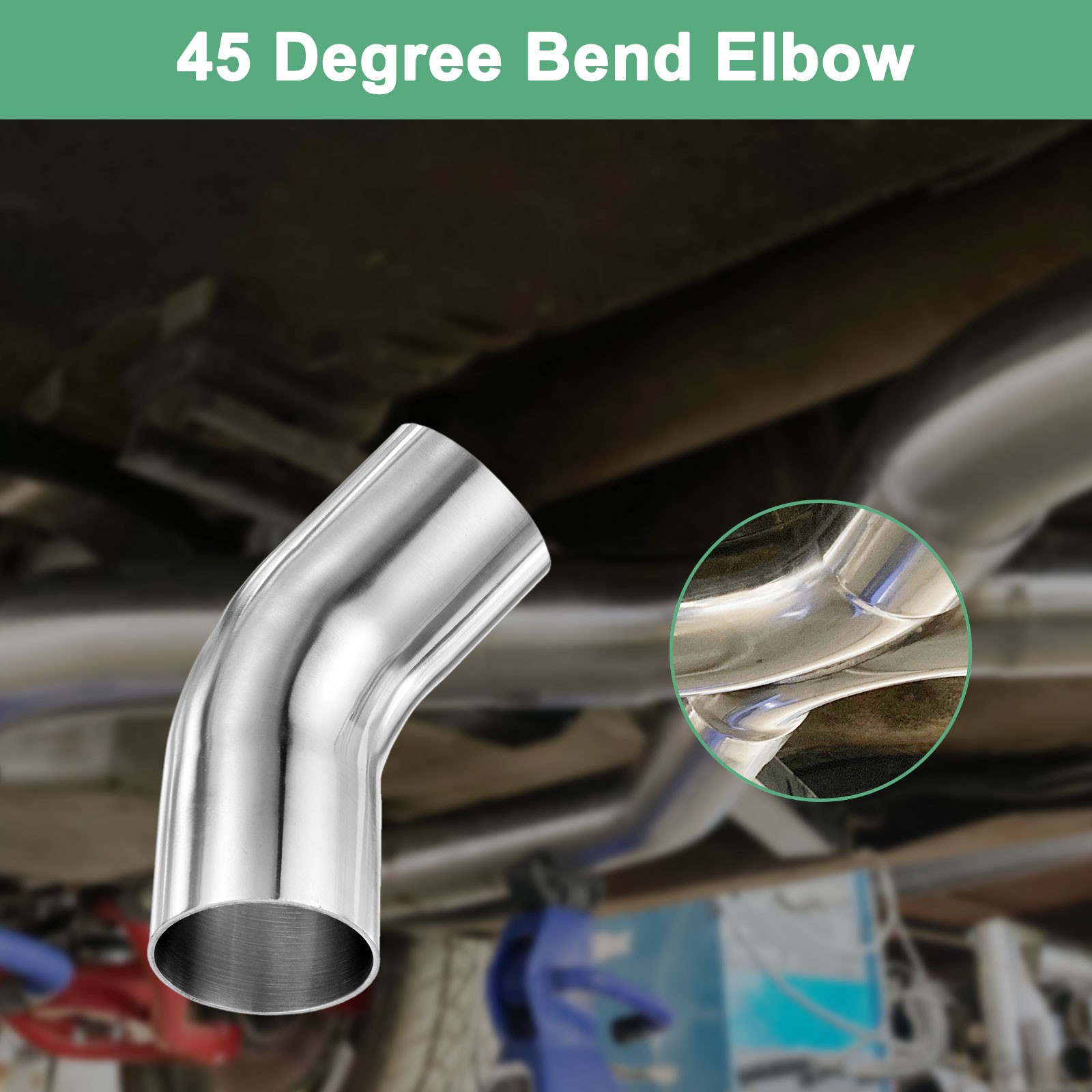 OD 2.2 Inch 45 Degree Mandrel Bend Elbow, Thicken 2 mm Height 155 mm